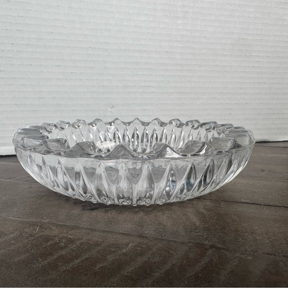 Vintage Heavy Crystal Glass Ash tray
